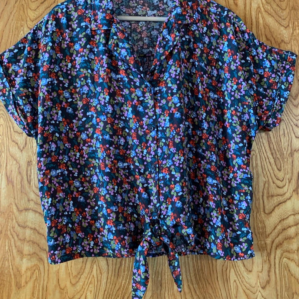 Mini Floral Print Button-Down Shirt